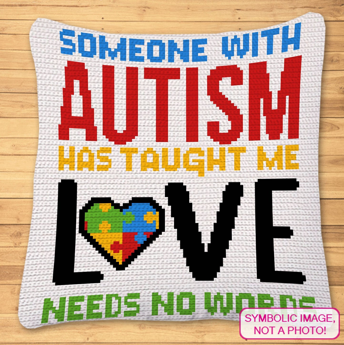 Crochet Autism - Tapestry Crochet Blanket Pattern and Crochet Pillow Pattern
