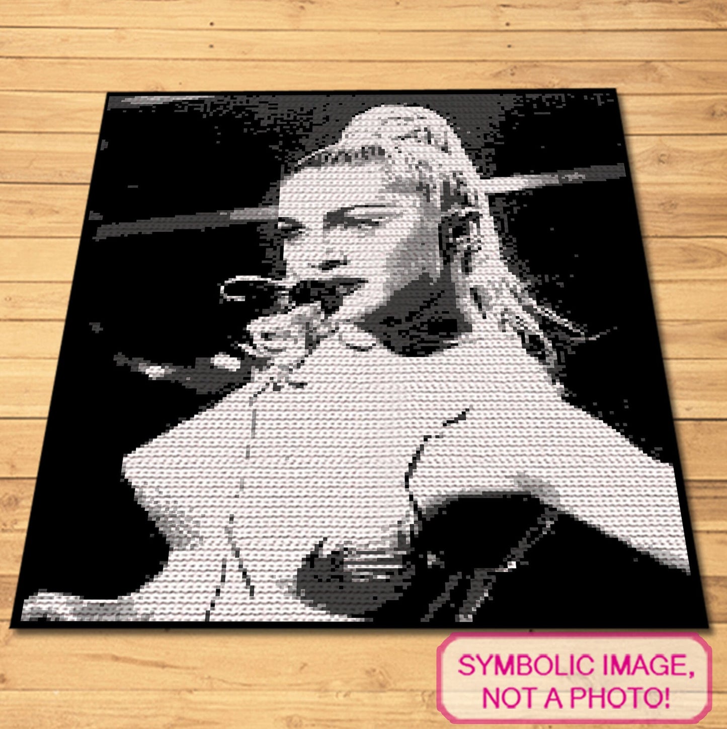 Celebrity Crochet Portrait Madonna - Tapestry Crochet Blanket Pattern
