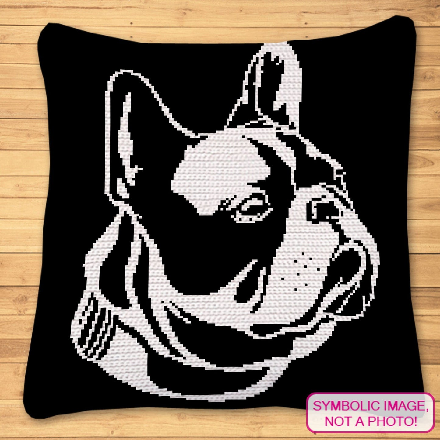 Crochet French Bulldog - Tapestry Crochet Dog Blanket Pattern, Crochet Pillow Pattern