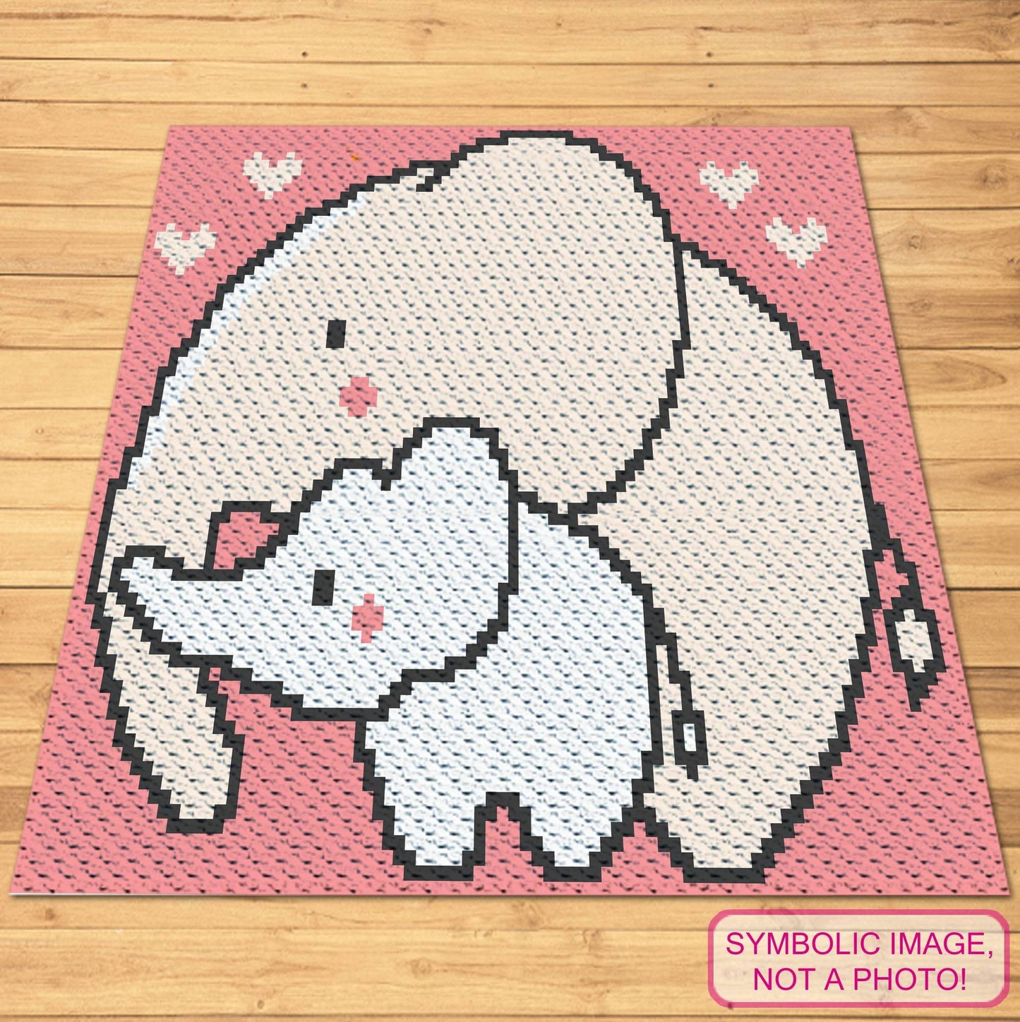 Crochet Baby Elephant (Pink) - C2C Elephant Blanket Pattern