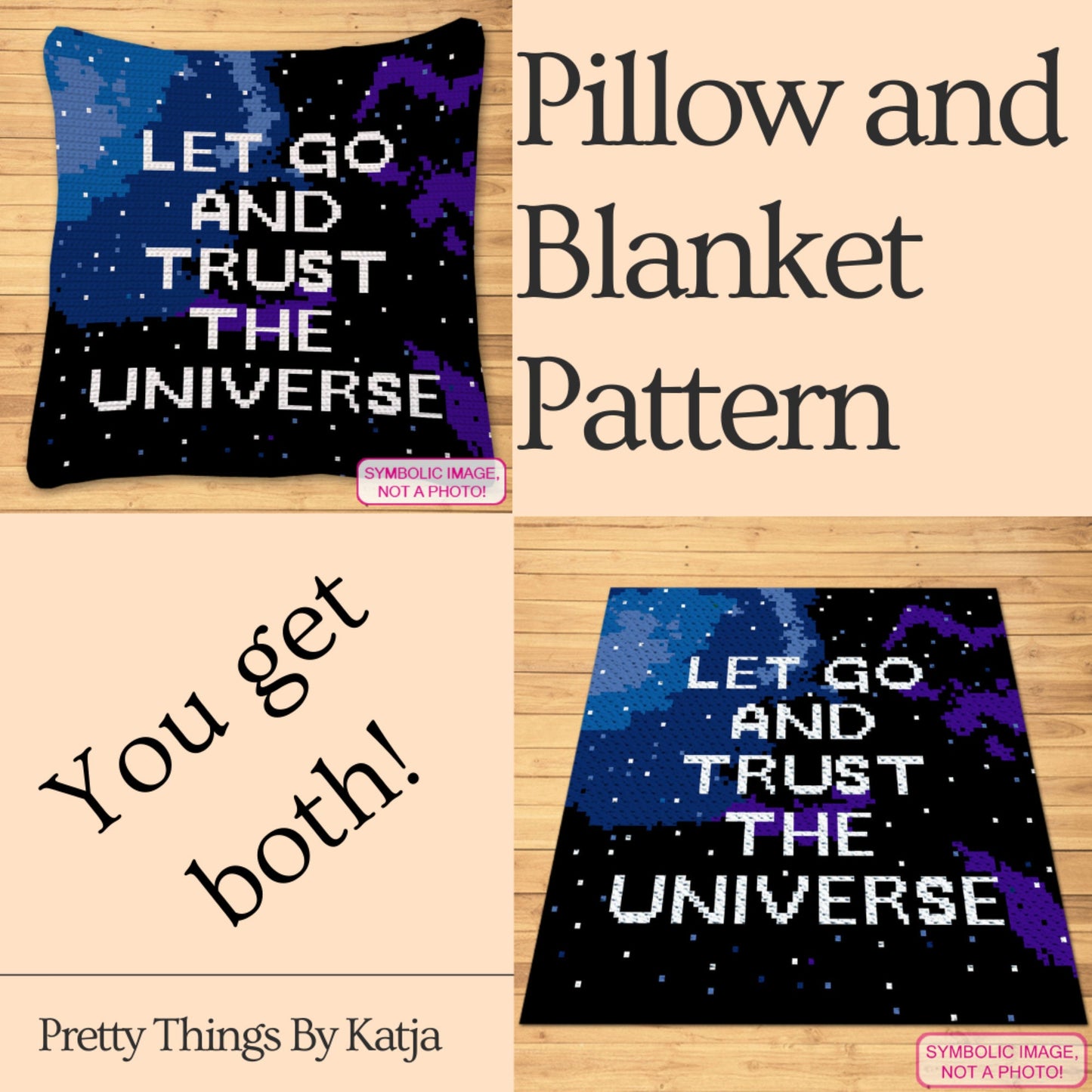 Crochet Space - Crochet BUNDLE: C2C Crochet Afghan, Tapestry Crochet Pillow Pattern