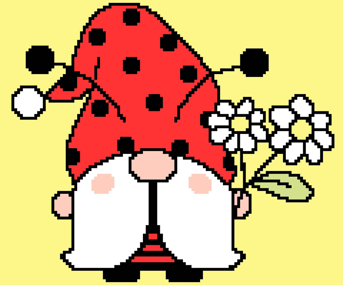 LadyBug Crochet Gnome - Tapestry Crochet Blanket and Pillow Pattern