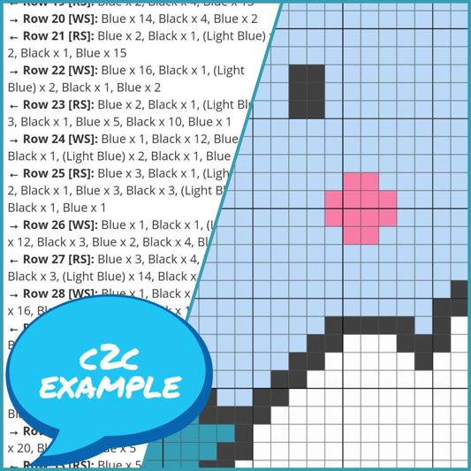 C2C Crochet Elephant Blanket (Blue) - Corner to Corner Blanket Pattern