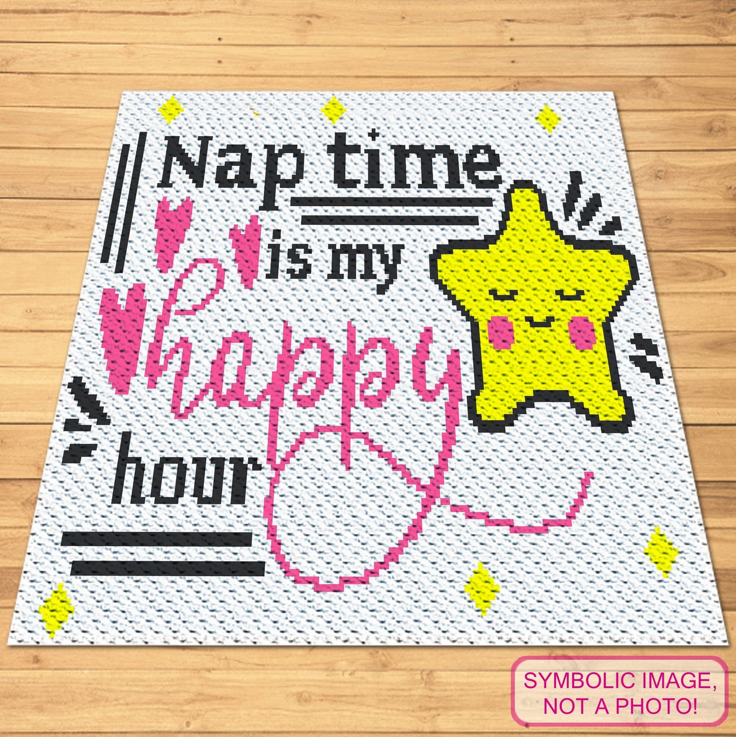 Happy Hour Star Crochet Blanket - C2C Crochet Pattern