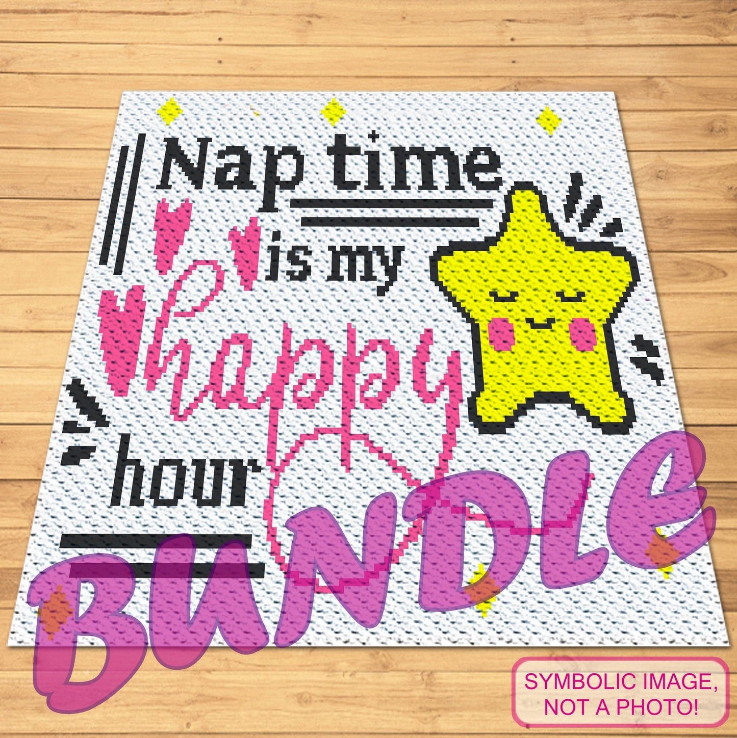 Happy Hour, Crochet Star Blanket - Crochet BUNDLE - Crochet Baby Blanket, Crochet Star Pillow