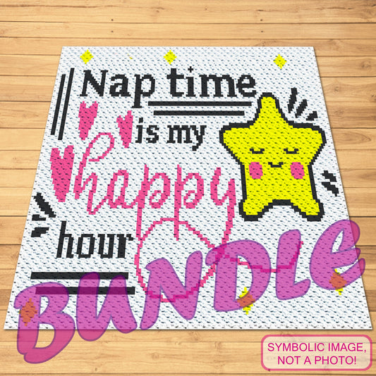 Happy Hour, Crochet Star Blanket - Crochet BUNDLE - Crochet Baby Blanket, Crochet Star Pillow