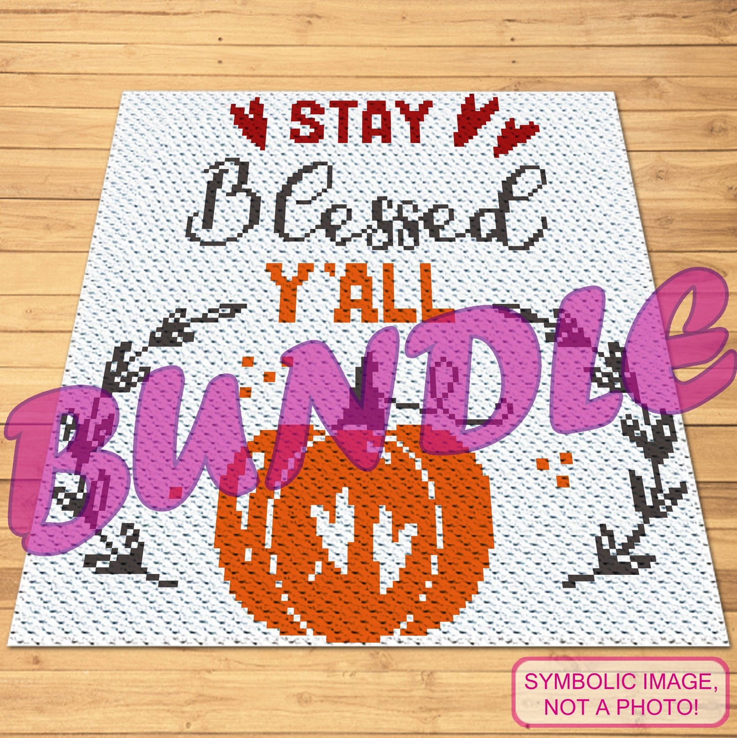 Stay Blessed Thanksgiving Crochet Pattern - BIG Crochet BUNDLE - C2C Crochet Blanket Pattern, Crochet Pillow Pattern