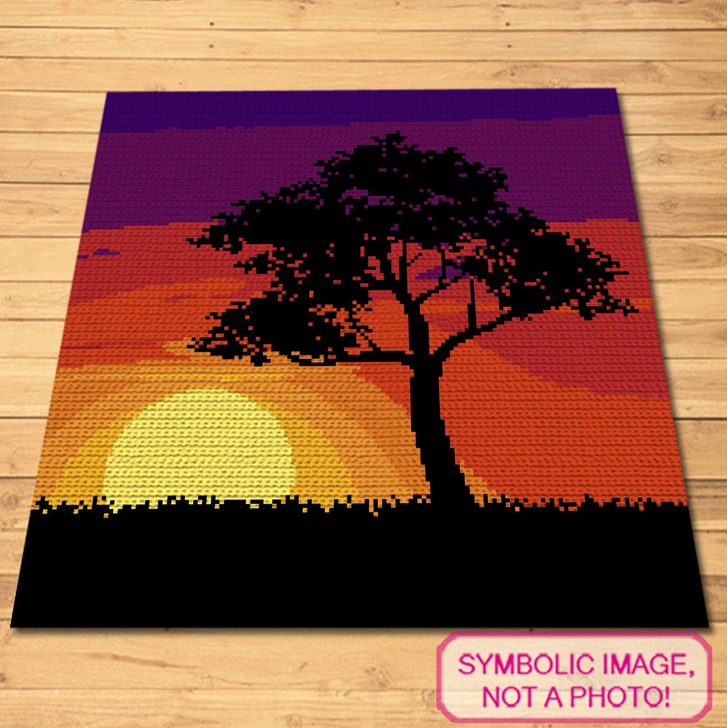 Crochet Landscape - Tapestry Crochet Blanket and Crochet Pillow Pattern
