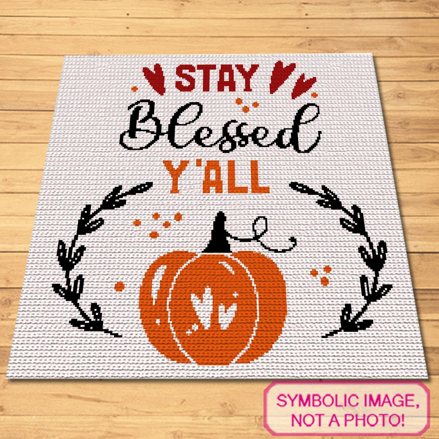 Stay Blessed Thanksgiving Crochet Pattern - Tapestry Crochet Blanket Pattern, Crochet Pillow Pattern