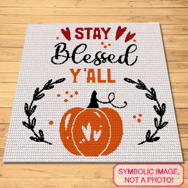 Stay Blessed Thanksgiving Crochet Pattern - BIG Crochet BUNDLE - C2C Crochet Blanket Pattern, Crochet Pillow Pattern