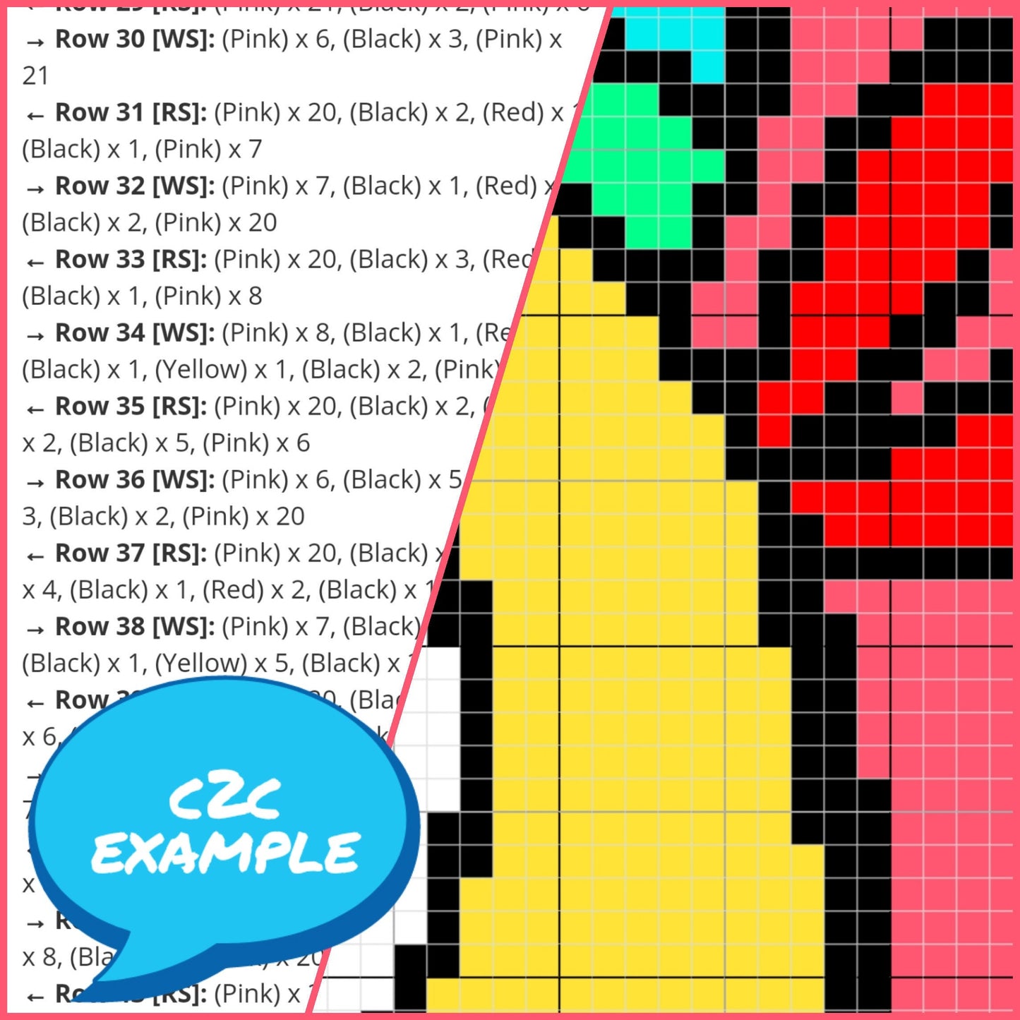Crochet Yellow Monster - C2C Blanket Pattern - Halloween Crochet Pattern