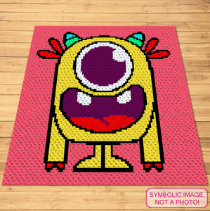 Crochet Yellow Monster - C2C Blanket Pattern - Halloween Crochet Pattern