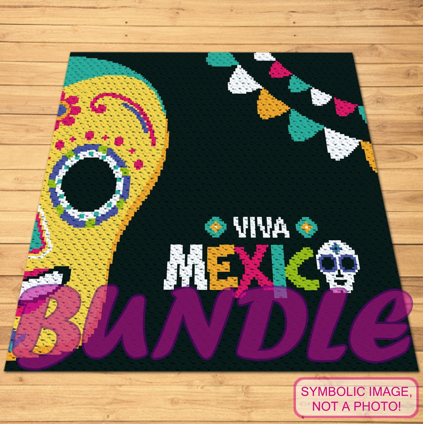 Viva Mexico Crochet BUNDLE - C2C Blanket Pattern, Tapestry Crochet Pillow Pattern