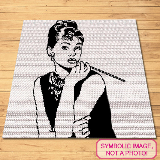 Crochet Celebrity Audrey Hepburn - Tapestry Crochet Blanket Pattern