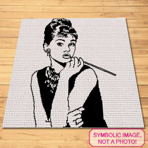 Crochet Celebrity Audrey Hepburn - Tapestry Crochet Blanket Pattern