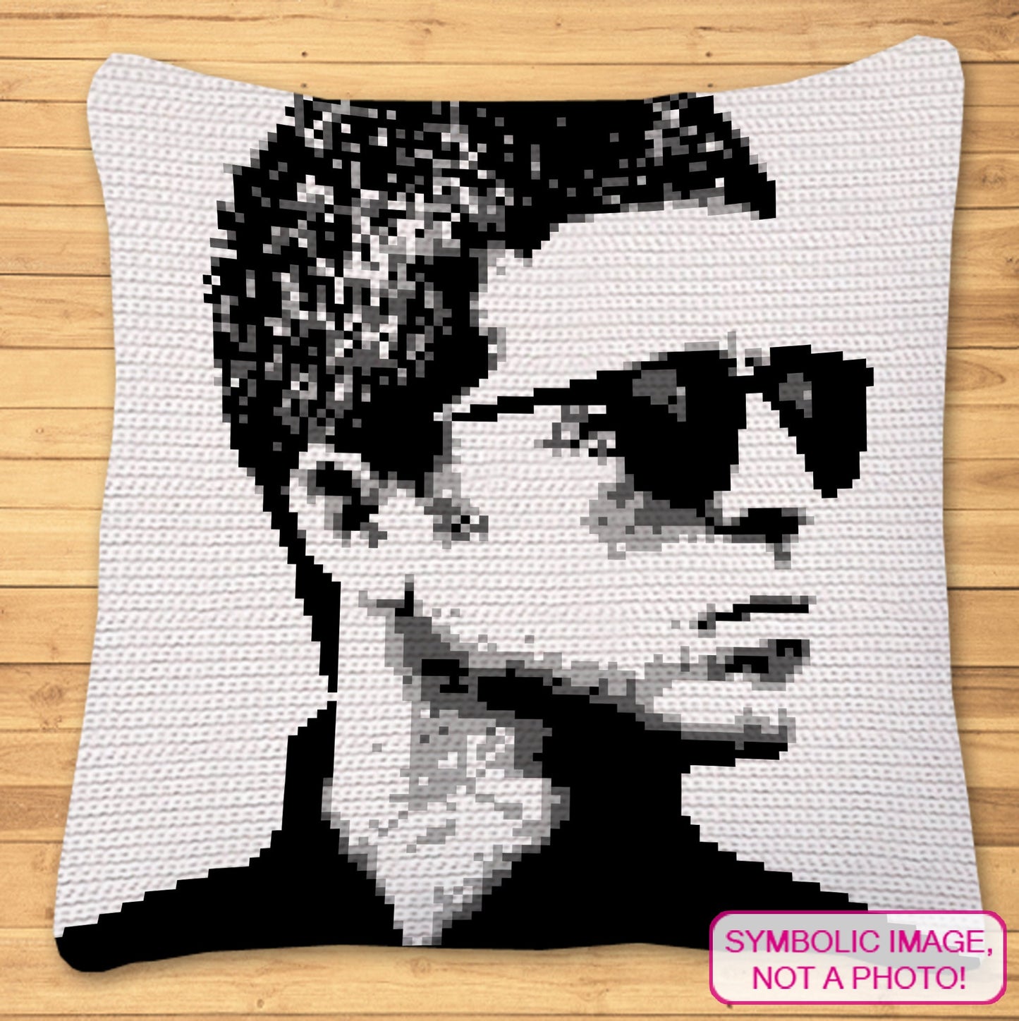 Crochet Portrait Pattern Noel Gallagher, Crochet Celebrity - Tapestry Crochet Blanket Pattern, and Crochet Pillow Pattern