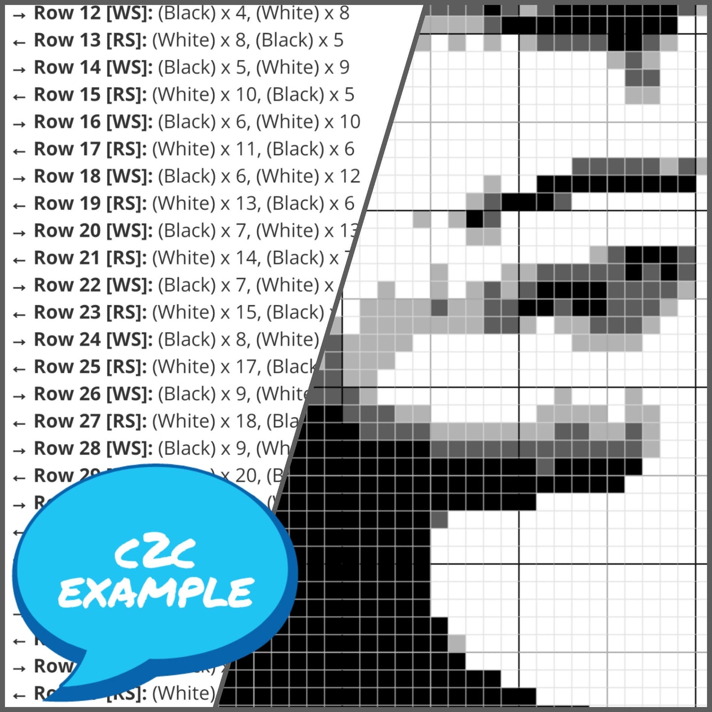 Crochet Celebrity Noel Gallagher - C2C Crochet Blanket Pattern