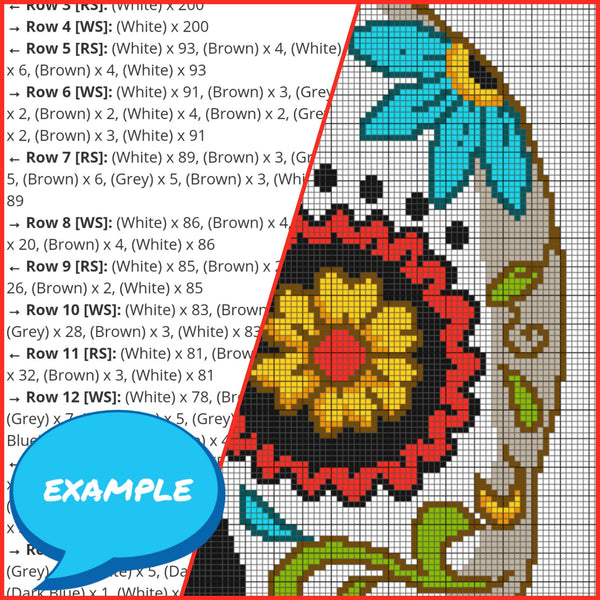 Crochet Sugar Skull (White), Halloween Crochet Blanket - Tapestry Crochet Blanket Pattern