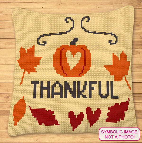 Thankful Thanksgiving Crochet Pattern, Crochet BUNDLE: C2C Crochet Blanket Pattern, Crochet Pillow Pattern