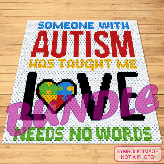 Crochet Autism - Crochet BUNDLE: C2C Crochet Puzzle Blanket Pattern and Crochet Pillow Pattern