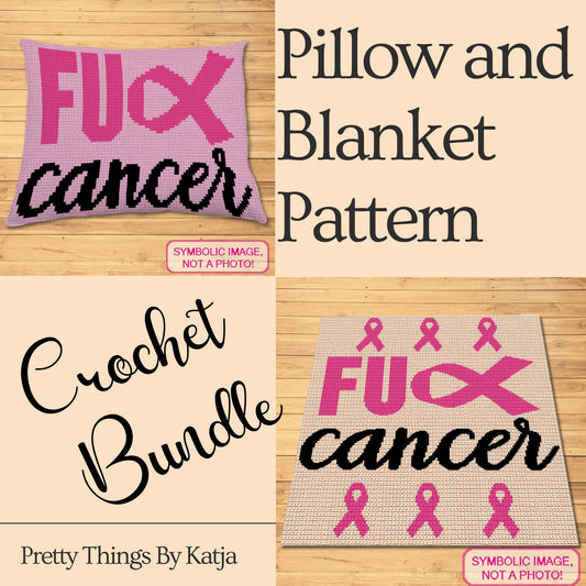 Fuck Cancer Crochet BUNDLE- Tapestry Crochet Blanket and Pillow Pattern