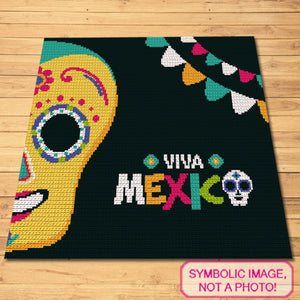 Viva Mexico Crochet - Tapestry Crochet Blanket and Crochet Pillow Pattern