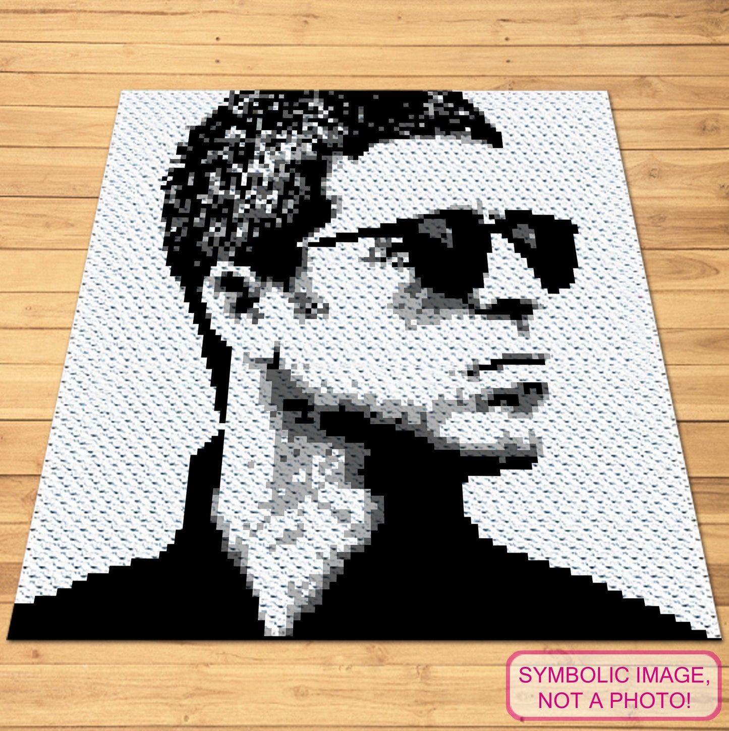 Crochet Portrait Pattern Noel Gallagher, Crochet BUNDLE - C2C Blanket Pattern, Tapestry Crochet Pillow Pattern