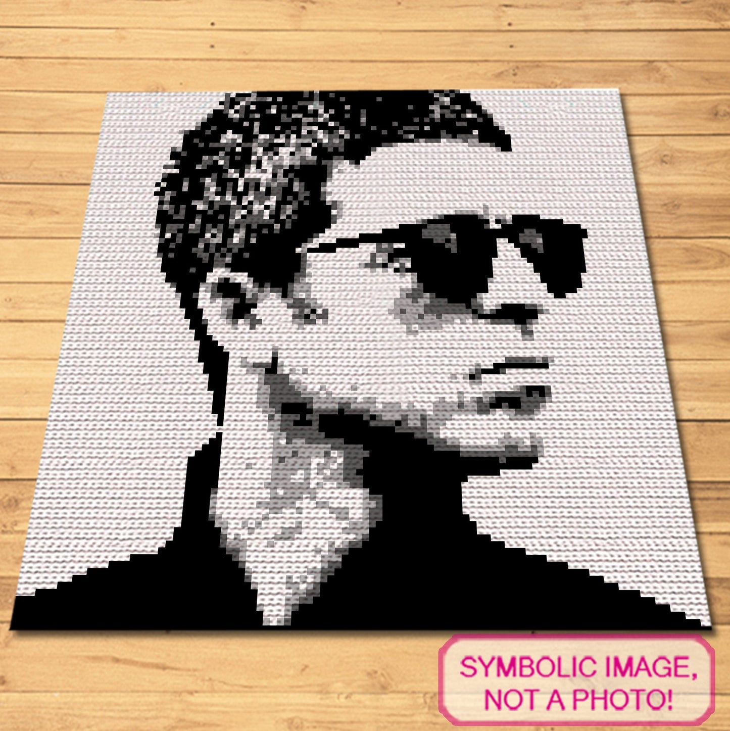 Crochet Portrait Pattern Noel Gallagher, Crochet BUNDLE - C2C Blanket Pattern, Tapestry Crochet Pillow Pattern