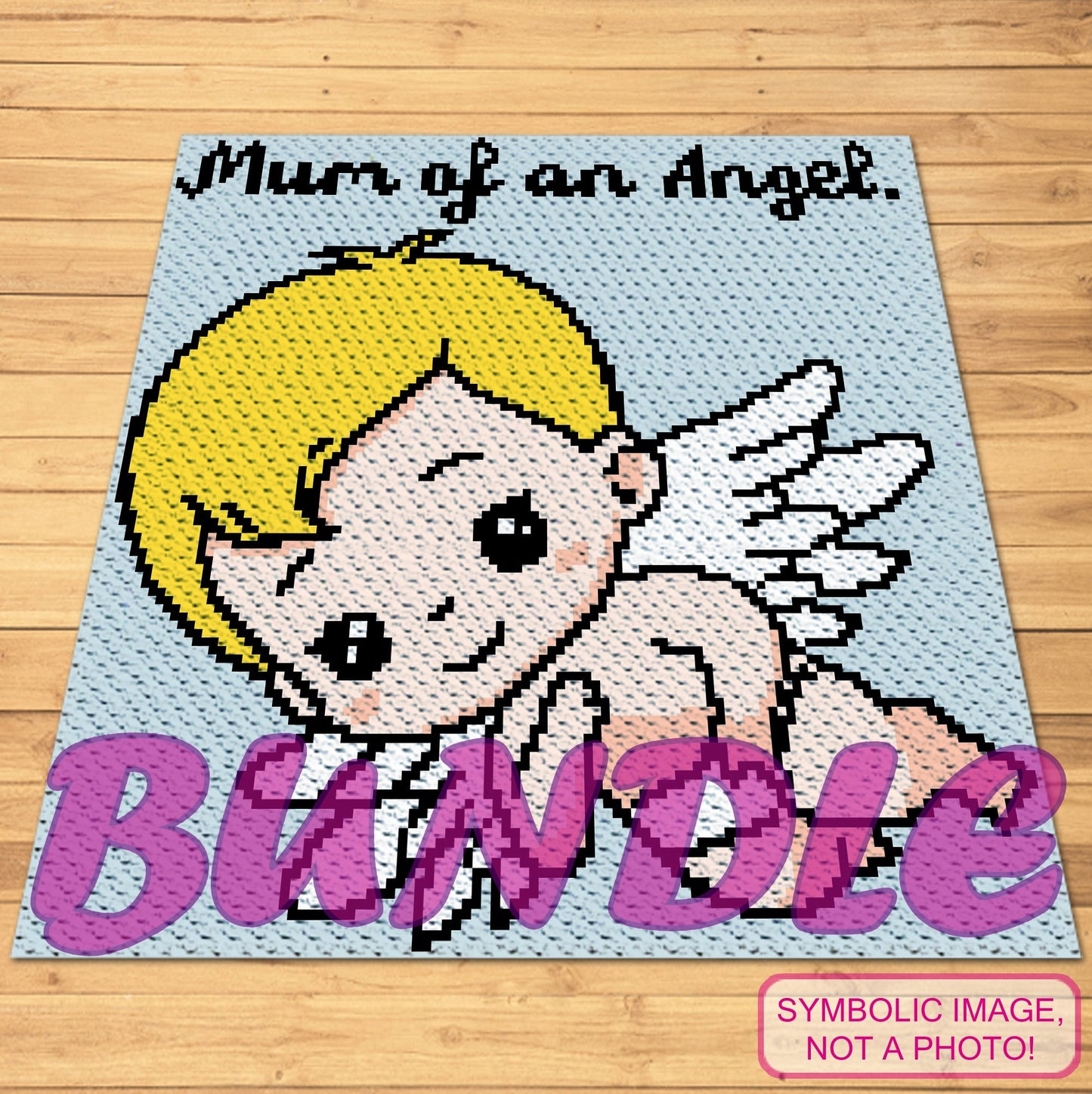 Mum Of An Angel - Crochet BUNDLE: C2C Baby Blanket + Tapestry Crochet Pillow Pattern