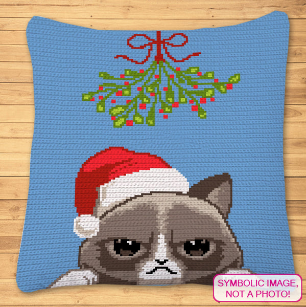 Christmas Cat Crochet Patterns - Crochet BUNDLE - C2C Cat Crochet Pattern, Christmas Crochet Pillow Pattern