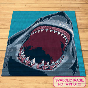 Crochet Shark Pattern - Tapestry Crochet Blanket Pattern