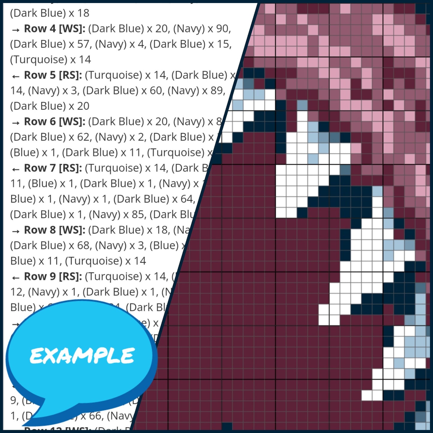 Crochet Shark Pattern - Tapestry Crochet Blanket Pattern
