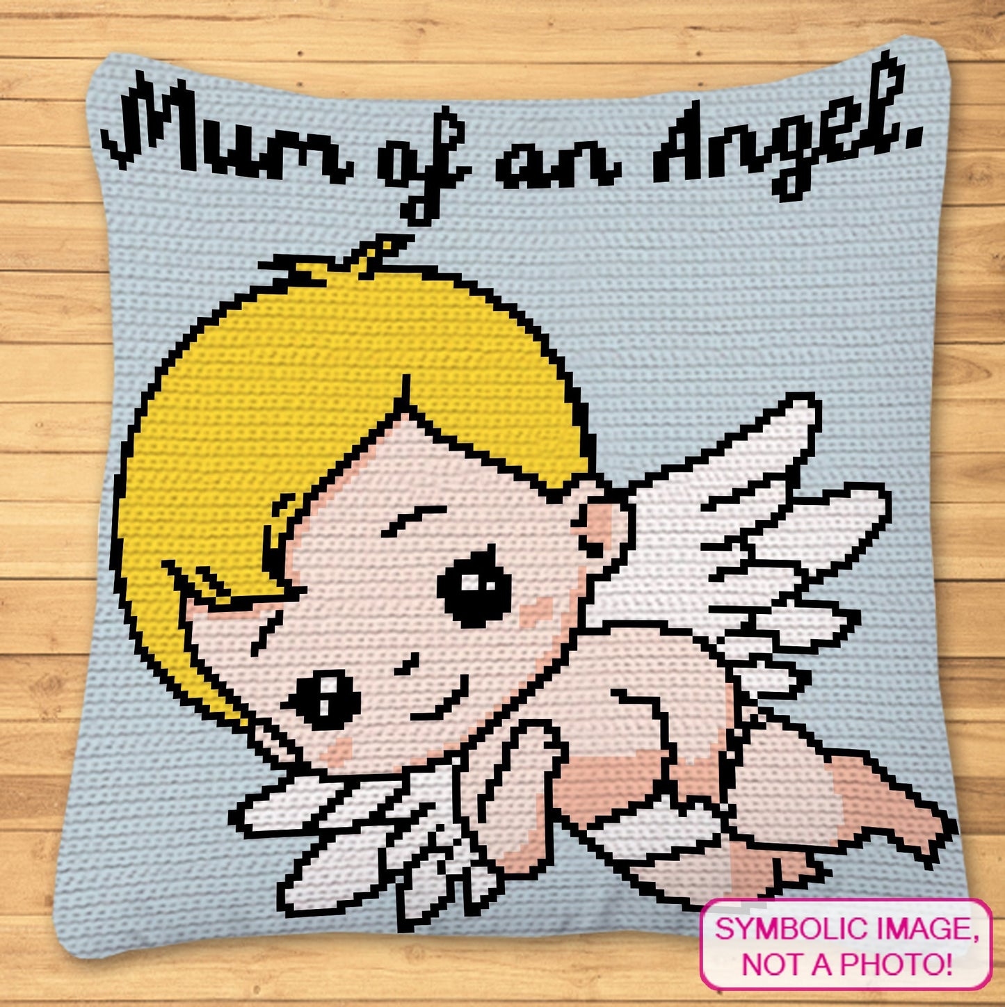 Mum Of An Angel - Crochet BUNDLE: C2C Baby Blanket + Tapestry Crochet Pillow Pattern