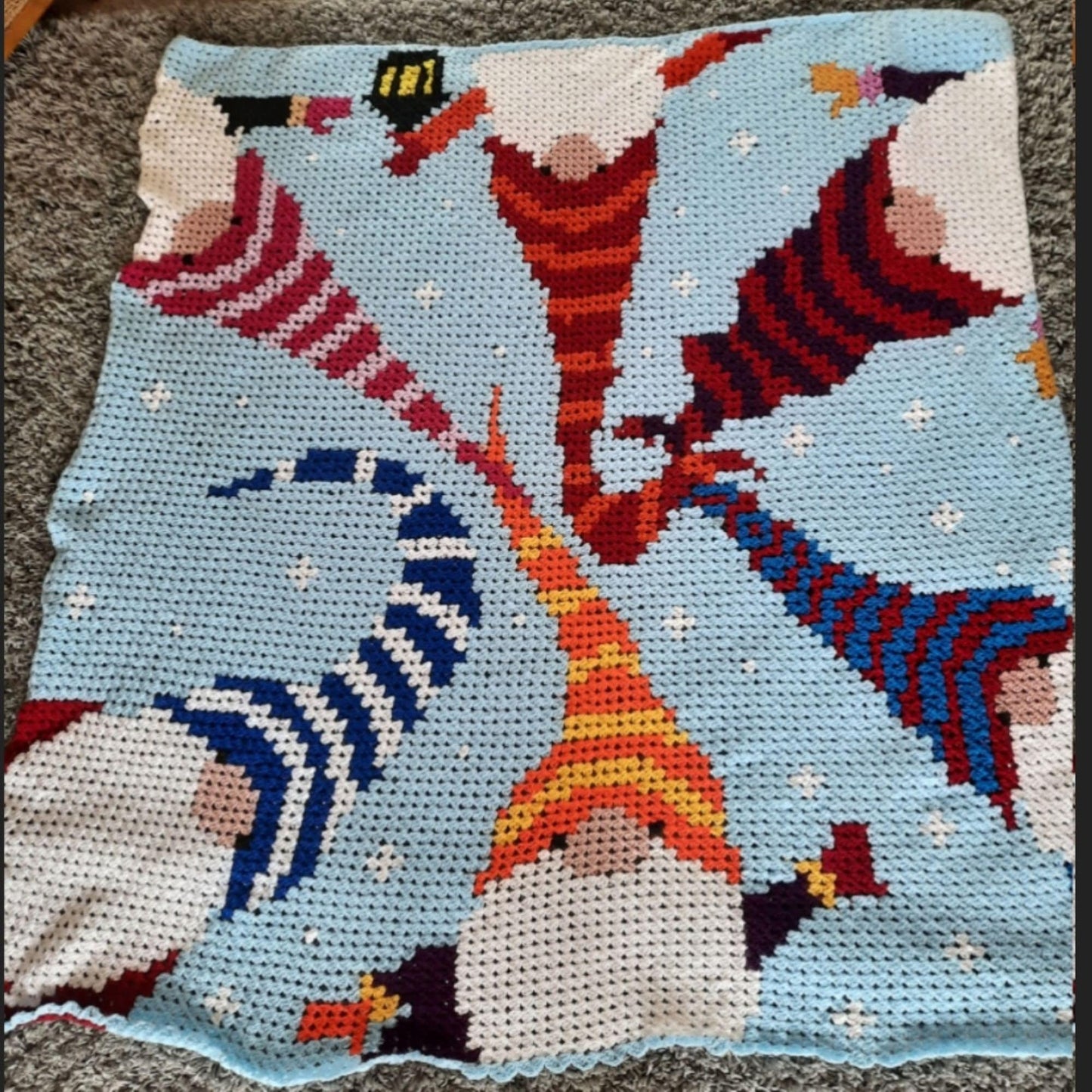 Crochet Gnomes Pattern - Tapestry Crochet Blanket and Pillow Pattern