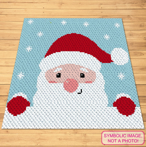 Crochet Santa Pattern is a C2C Graphgan Pattern with Written Instructions, PDF Digital Files. Click to learn more!