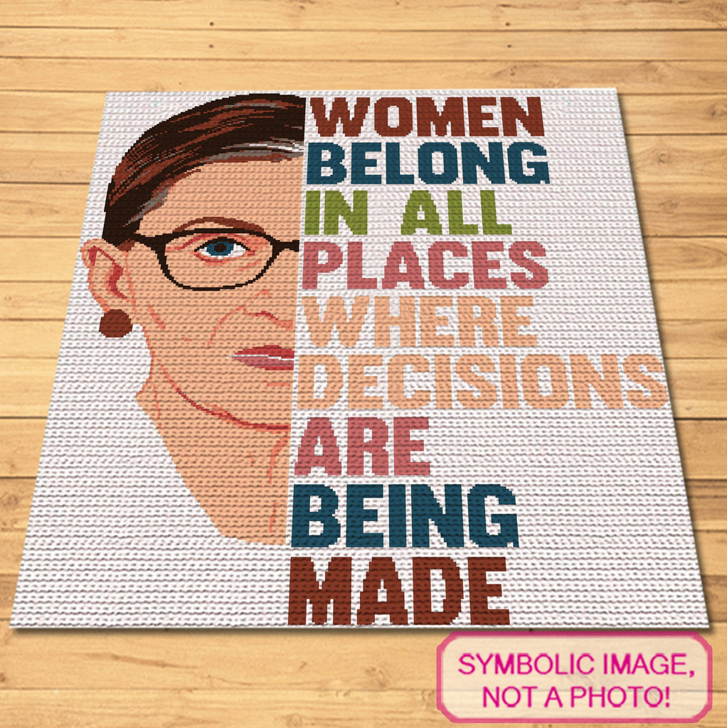 RBG Pattern, Feminist Crochet - Tapestry Crochet Blanket Pattern ...