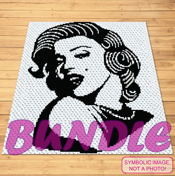 Crochet Marilyn Monroe Pattern BUNDLE - SC Crochet Pattern + C2C Crochet Pattern