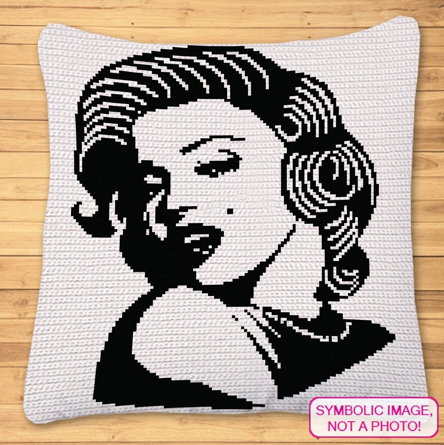 Crochet Celebrity Marilyn Monroe is a Graph Pattern with Written Instructions for a Tapestry Crochet Blanket and Pillow; PDF Digital Files. Click to learn more!