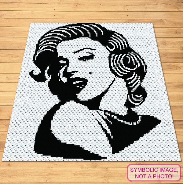 Crochet Marilyn Monroe Pattern BUNDLE - SC Crochet Pattern + C2C Crochet Pattern