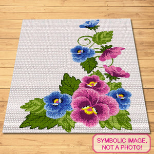 Crochet Pansies Pattern is a Graph Pattern with Written Instructions, PDF Digital Files. Click to learn more!