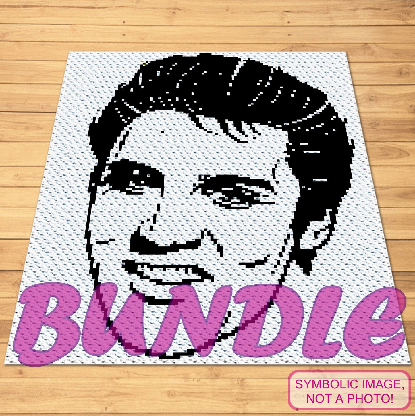 Crochet Celebrity Elvis Presley is a Crochet BUNDLE, a Graph Pattern with Written Instructions for a C2C Crochet Blanket Pattern, and a Tapestry Crochet Pillow; PDF Digital Files. Click to learn more!