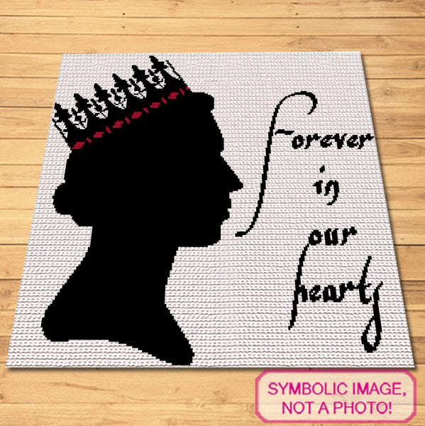 Crochet Queen Elizabeth Pattern is a Graph Pattern with Written Instructions for Crochet Blanket, PDF Digital Files. Click to learn more!