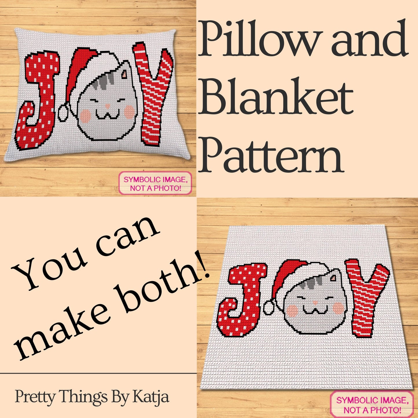 Santa Paws is coming to town! Spread joy and holiday magic with our Cute Christmas Crochet Cat Blanket and Pillow Patterns. These delightful designs showcase a happy cat in a Santa hat, making your holiday season extra merry and bright. It's time to crochet up some festive feline fun! Click to learn more!