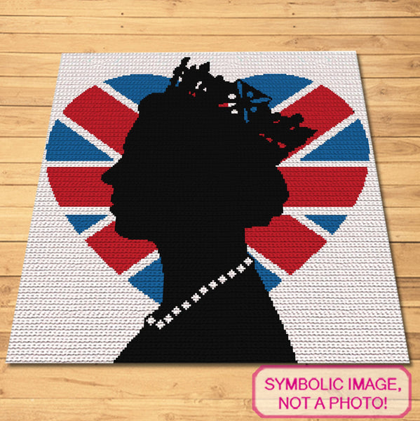 Crochet Queen Elizabeth Pattern is a Graph Pattern with Written Instructions for Crochet Blanket, PDF Digital Files. Click to learn more!