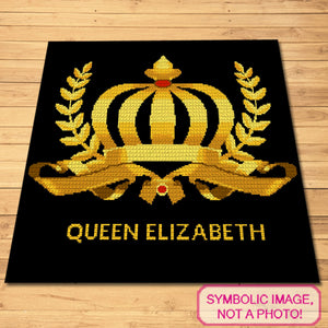 Crochet Queen Elizabeth Pattern is a Graph Pattern with Written Instructions for Crochet Blanket, PDF Digital Files. Click to learn more!