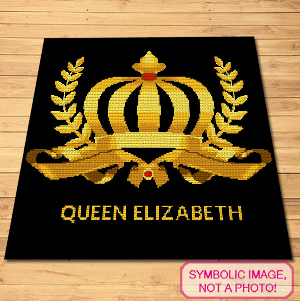 Crochet Queen Elizabeth Pattern is a Graph Pattern with Written Instructions for Crochet Blanket, PDF Digital Files. Click to learn more!