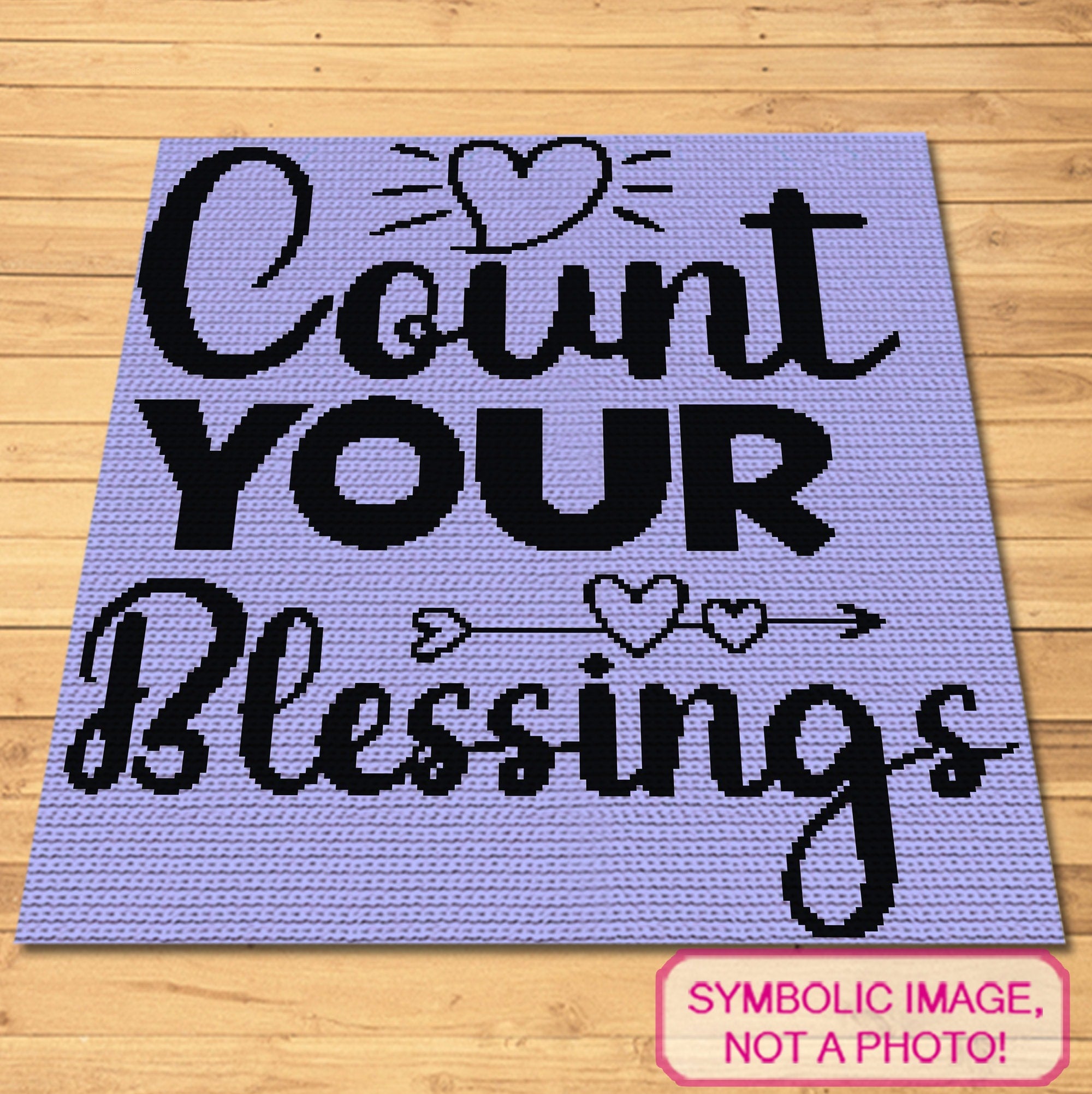 Count your Blessings - Tapestry Crochet Blanket Pattern, Crochet Quote Pattern