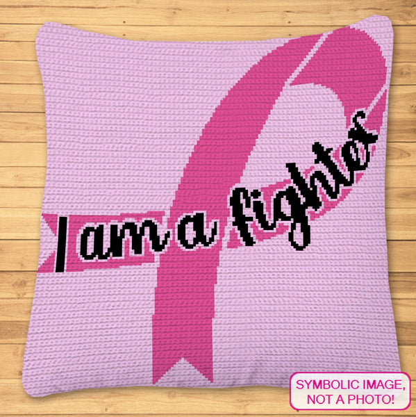 Embrace your warrior spirit and honor the strength within with my inspiring 'I Am A Fighter' Crochet Pillow Pattern for Cancer Survivors. This design serves as a daily reminder of your resilience, courage, and unwavering determination. Stitch your story of Triumph and create a cozy sanctuary of Empowerment! 