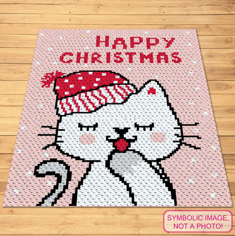 Get into the festive spirit with this adorable Christmas Cat C2C Pattern!

Featuring a cute cat in a cozy winter hat and a cheerful "Happy Christmas" greeting, this pattern is perfect for cat lovers and holiday enthusiasts alike. The design measures 92x120 stitches, making it ideal for creating a cozy blanket or decorative piece for your home. 
Click to learn more!