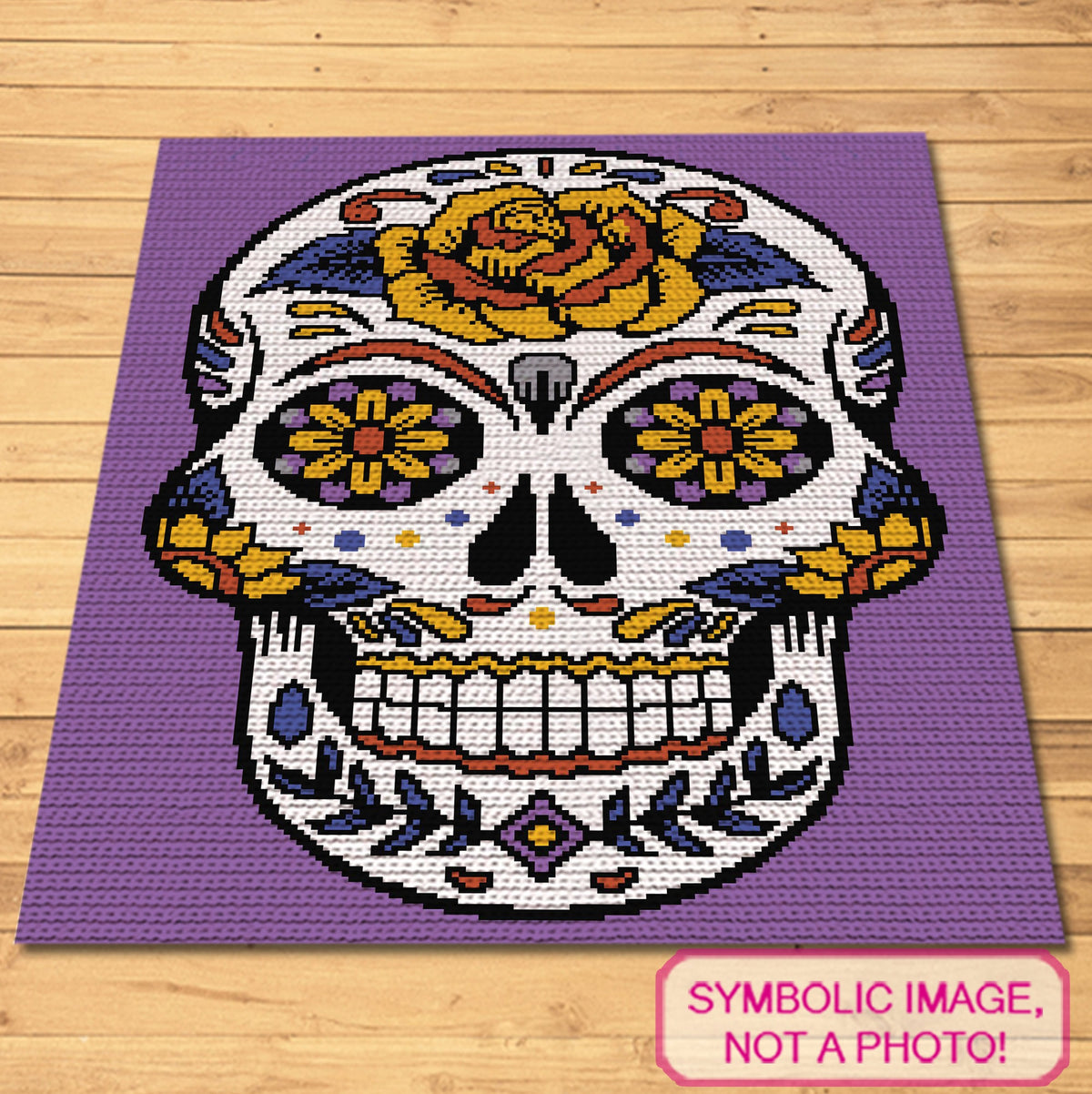 Sugar Skull Crochet Blanket Pattern, SC Graphghan Pattern, Dia de los Muertos Crochet, Skull Blanket PDF

Create a bold and colorful handmade blanket with this beautiful Sugar Skull SC Crochet Blanket Pattern! 💀🌸🧶